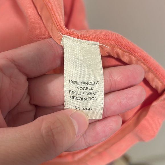 Womens J.JILL Mandarin Collar Jacket Salmon Color Tencell Embroidered SZ Medium - Picture 4 of 4